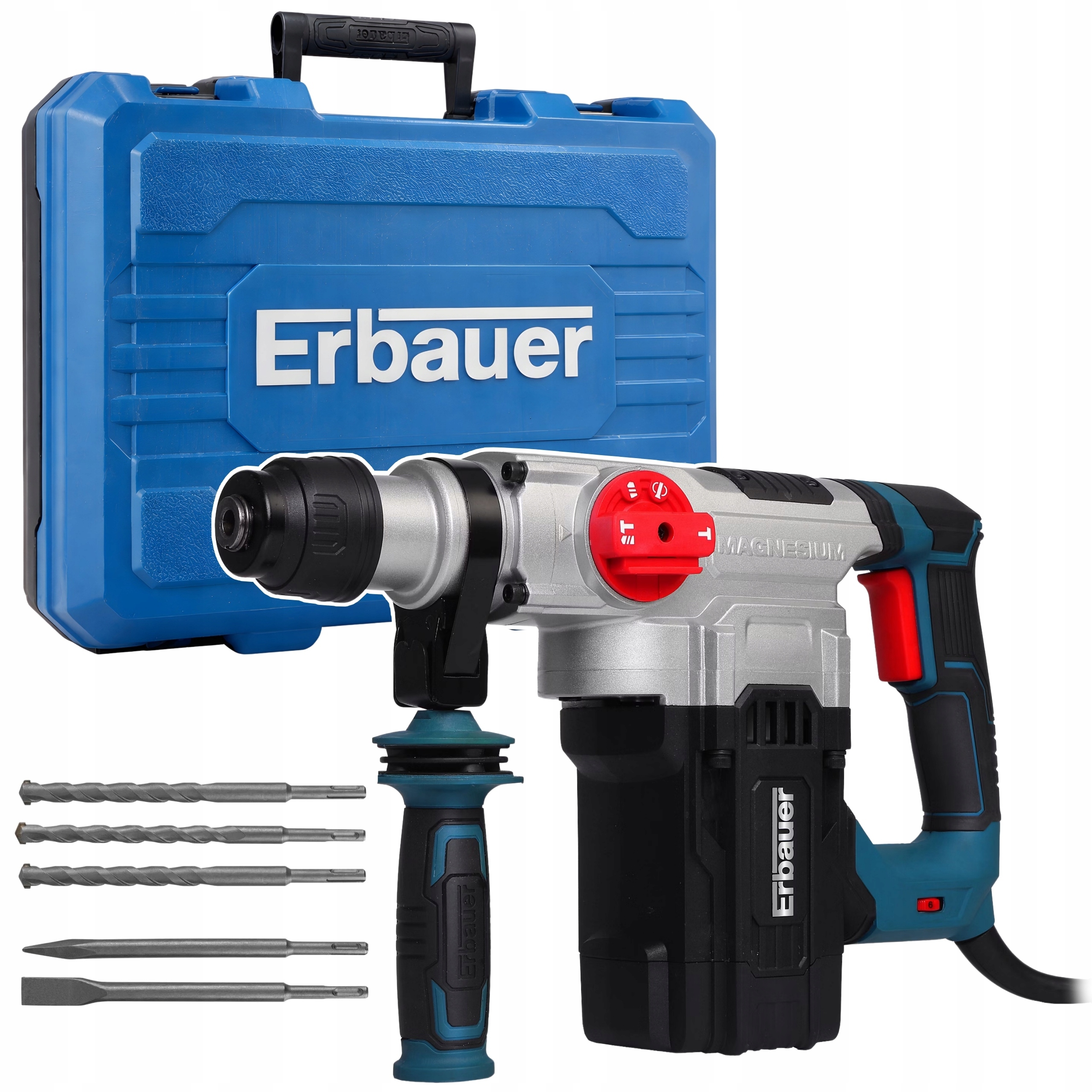 Młotowiertarka Młot Erbauer Sds Plus 1500 W 5J Wiertła Walizka