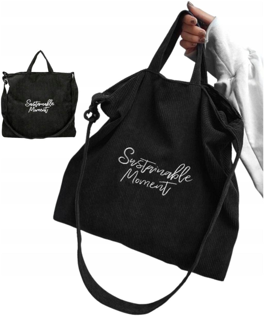 Worek Torba Sztruks SHOPPER Pojemna duża Miejska