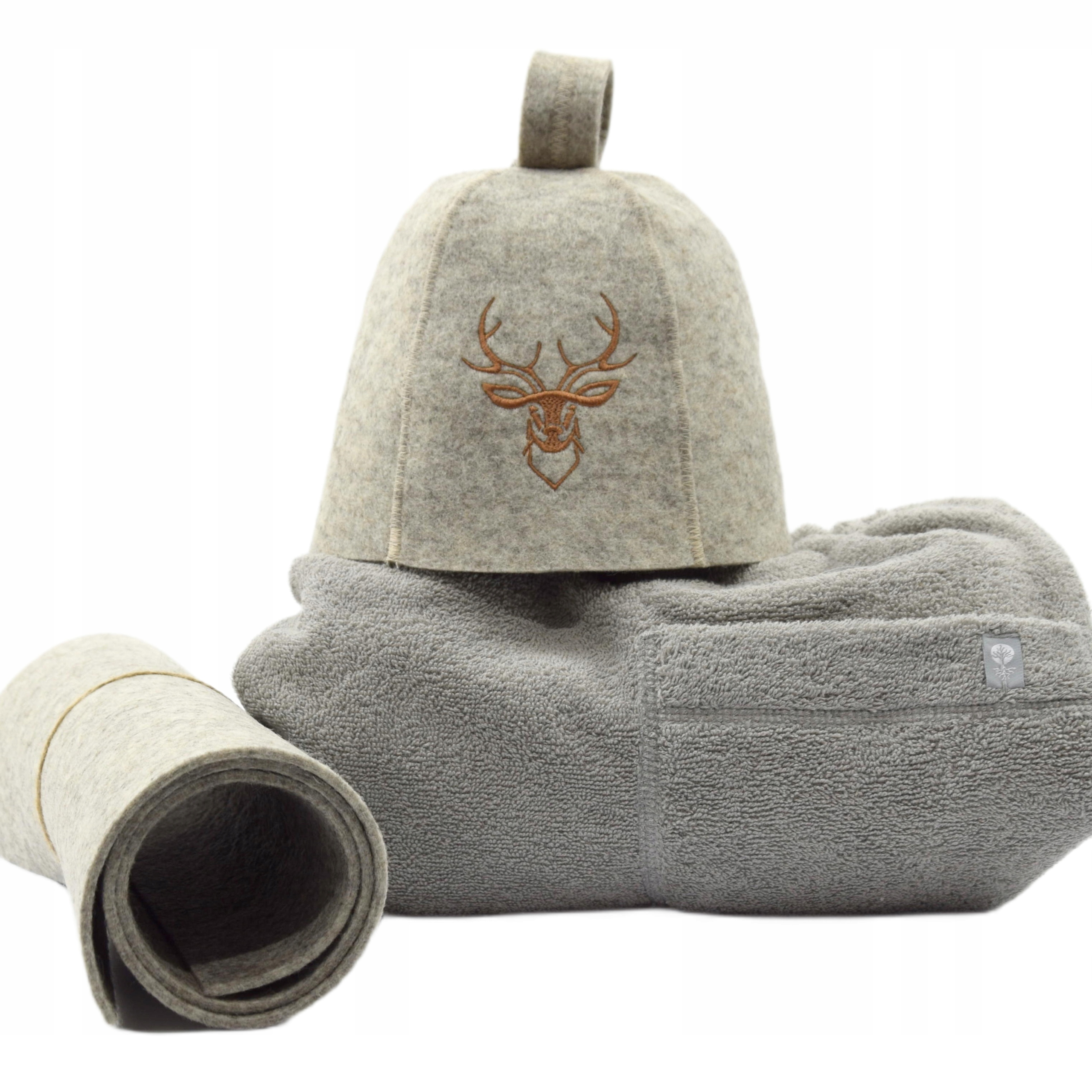 Čepice do sauny Set pánská 3 dílná Vlna Bavlna vel XL