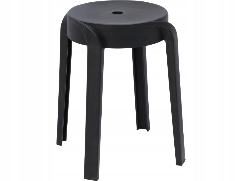 Plastová stolička, Ø 34 x 45 cm, černá