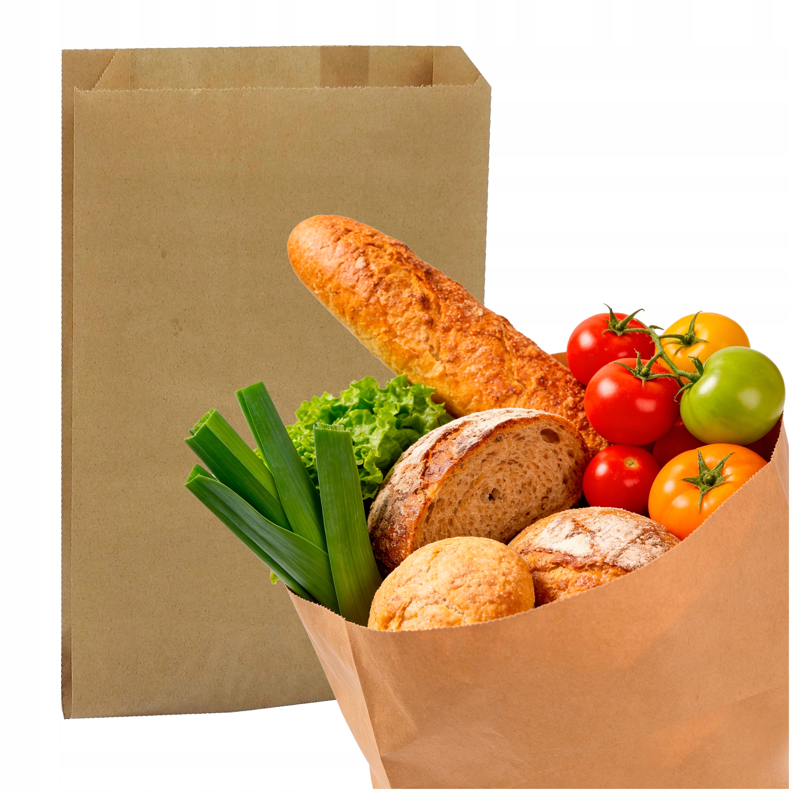 Torba Torebka Papierowa Brązowa Eko Fałdowa Duża Śniadaniowa 22x41 1000 Szt