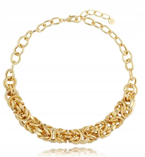 Náhrdelník By Dziubeka Široký řetízek Mosaz zlatá barva Julia Regulovatelný