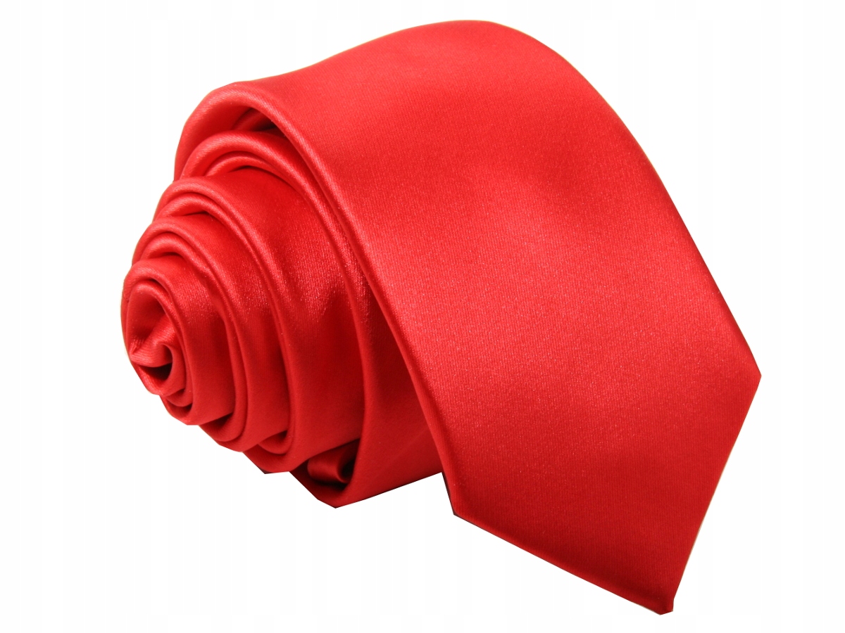 KRAWAT GŁADKI CZERWONY