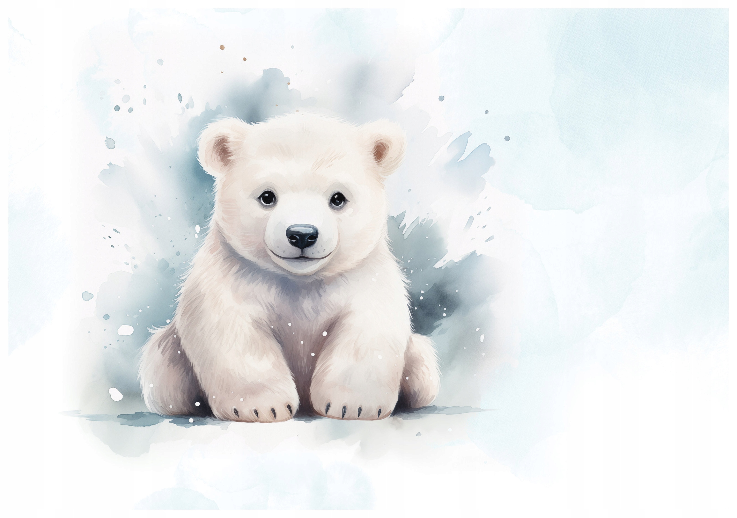 Fototapeta Bílý Medvídek Akvarel do dětského pokoje 368x254, vinylová lepidlo