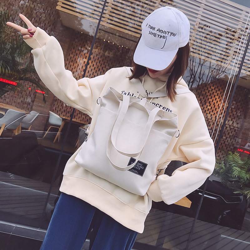 PLECAK TORBA PŁÓCIENNA 2W1 DAMSKA BIAŁA EAN (GTIN) 5905701471751