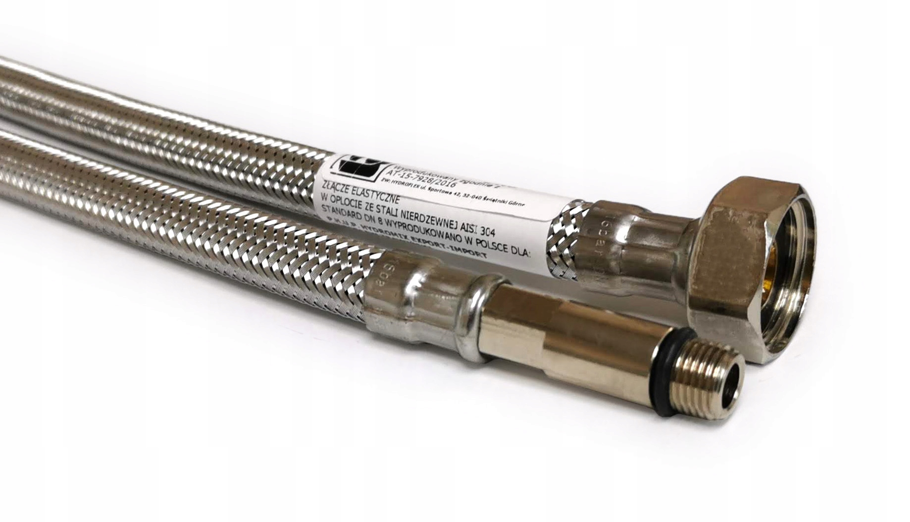 Wężyk do baterii 100cm 1/2xM10 w oplocie ze stali