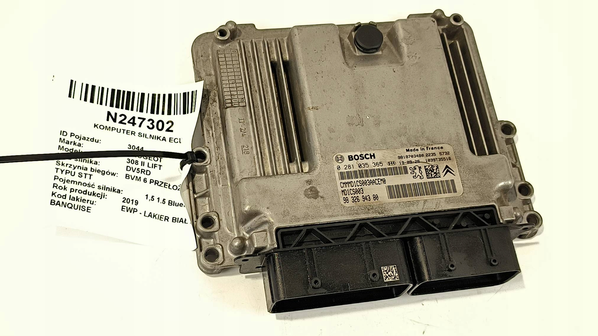 computer motore ECU 9832694380 PEUGEOT 308 II LIFT