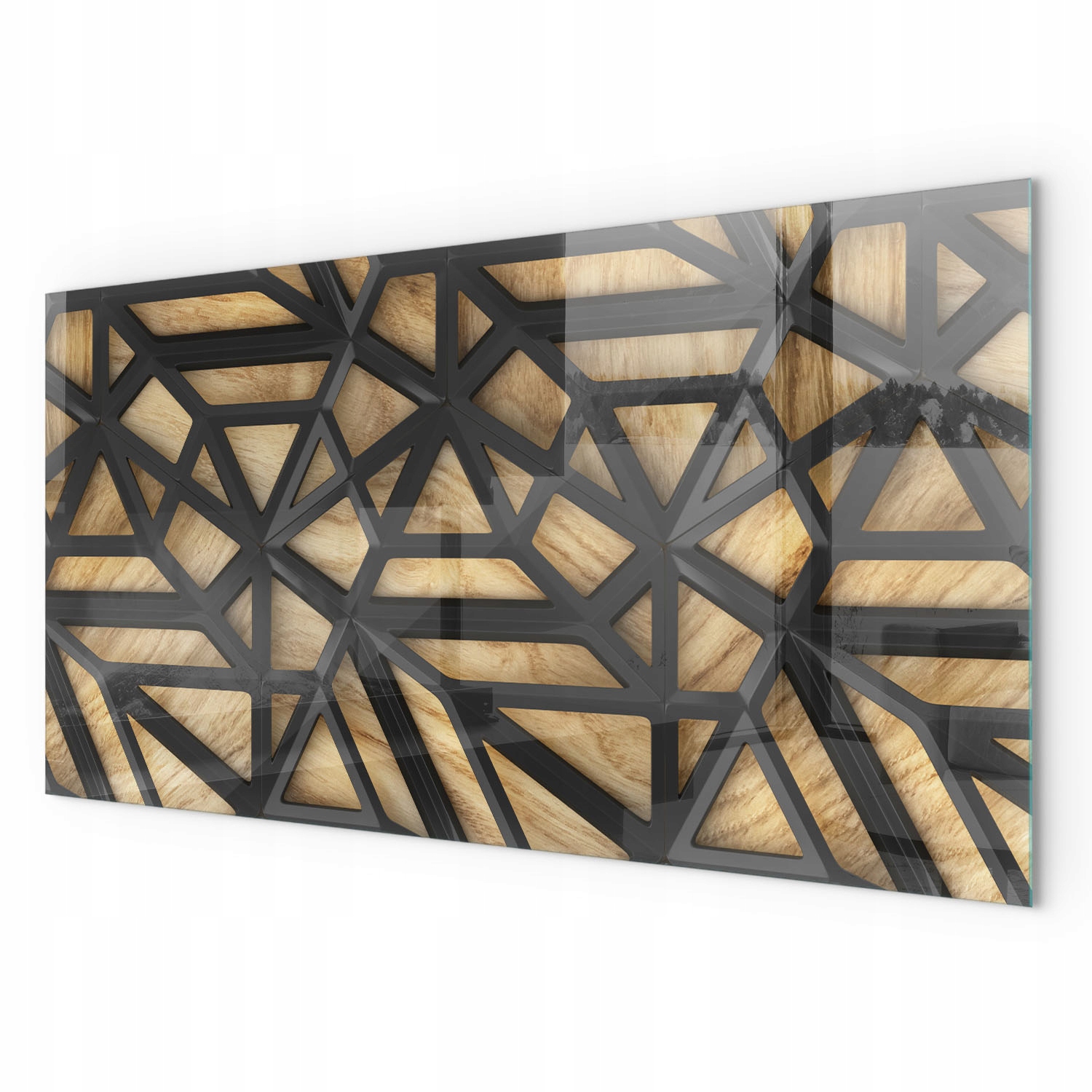 Štýlová ochrana podlahy pod koziu pec Krb Geometria s drevom 120x60