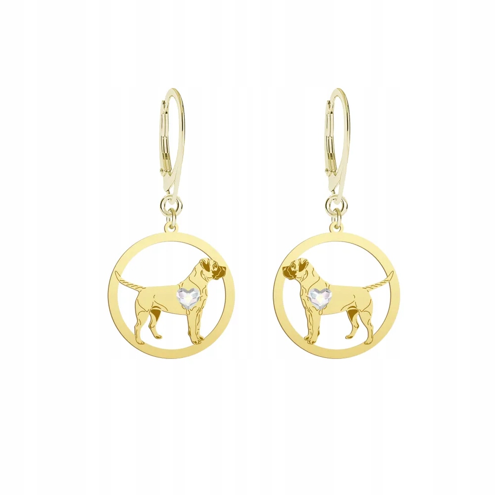 Náušnice Pozlacené se psem plemene Boerboel 925 Dárek Narozeniny Dedikace