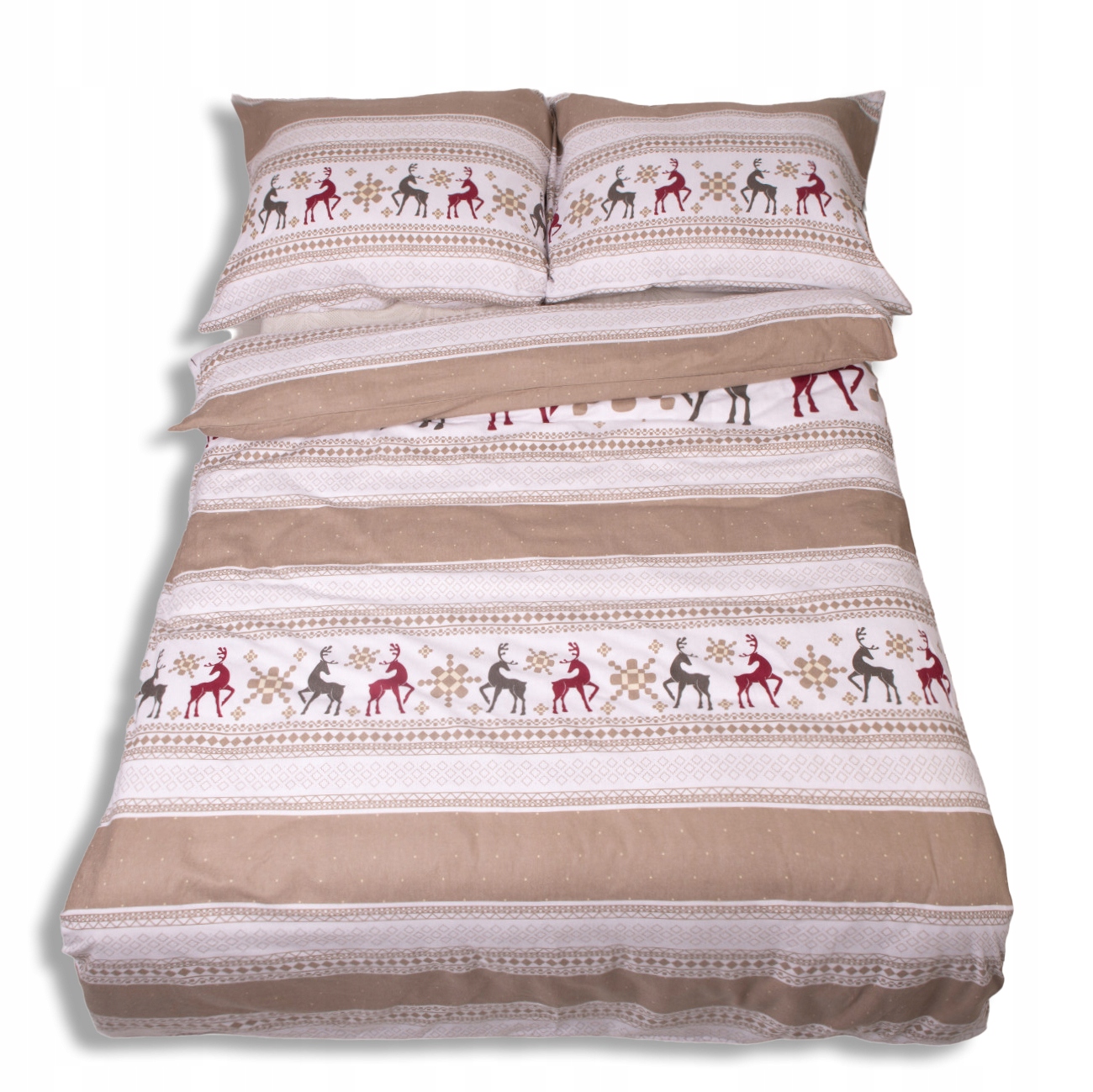 Zimní flanelové Povlečení se soby 160x200 2x70x80, silné 160g/m2 Matex