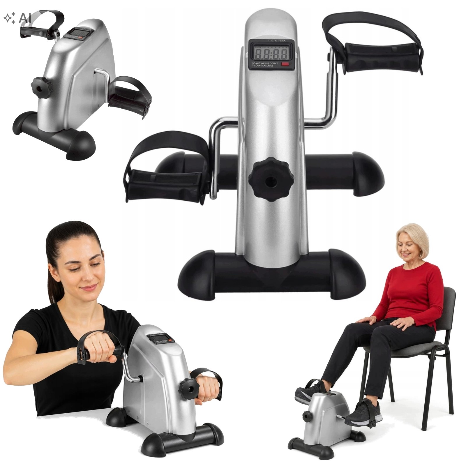 Rower Treningowy Rowerek Rotor Rehabilitacyjny Do Ćwiczeń Rąk Nóg 2w1 LCD