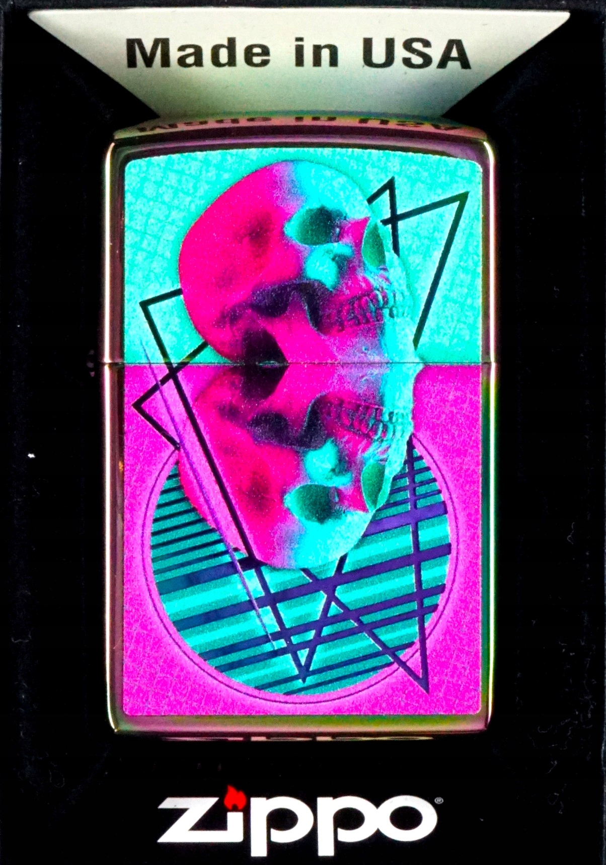 Zapalovač Zippo Skull Mirrored 48891 Větruodolný benzínový