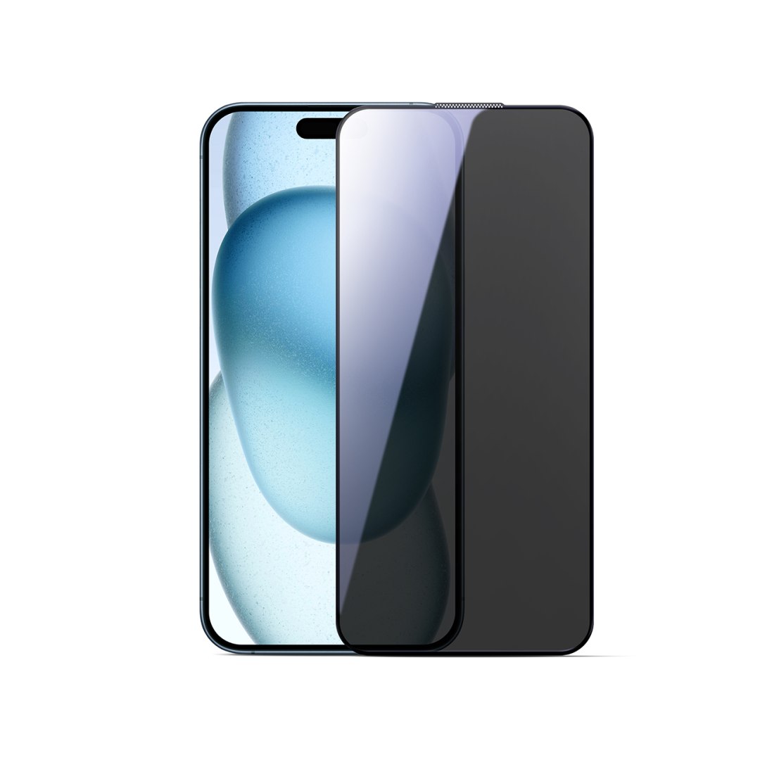 Szkło hartowane 2.5D Dustproof prywatyzujące z czarną ramką na iPhone 15 Pl