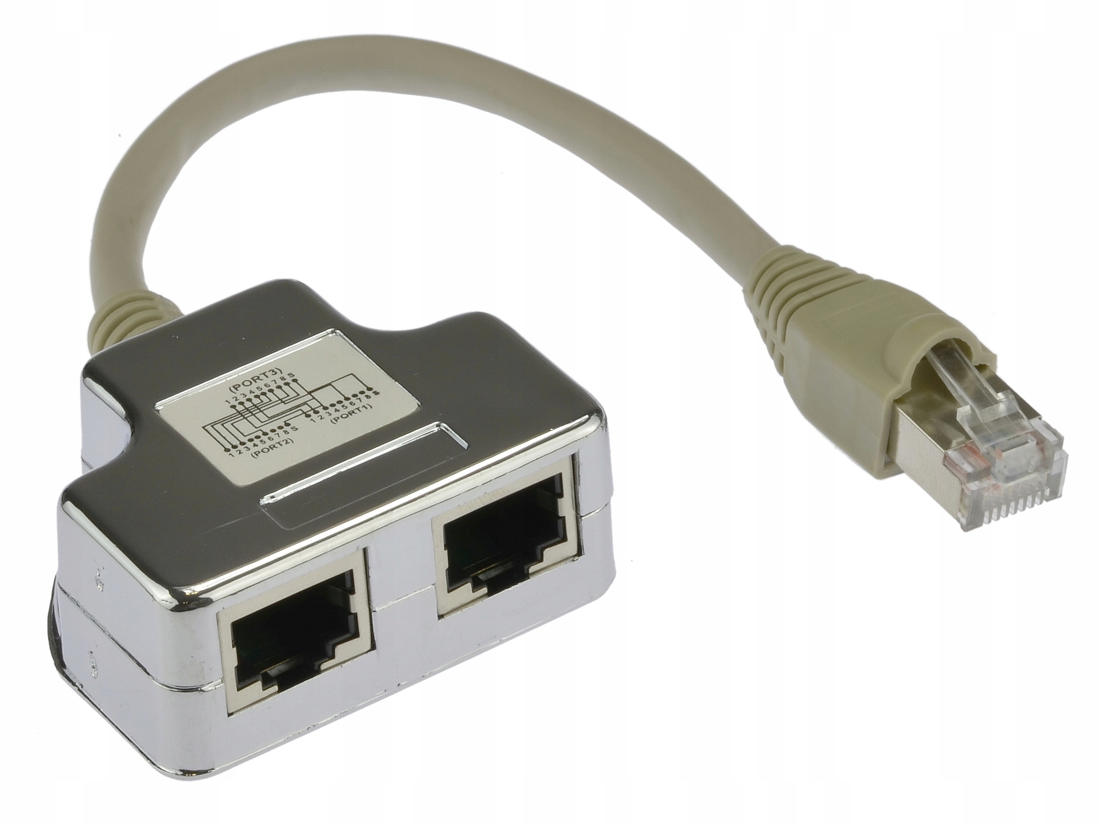 Adapter rozdzielacz splitter LAN RJ45 2xRJ45 FTP Kod producenta dn-93904