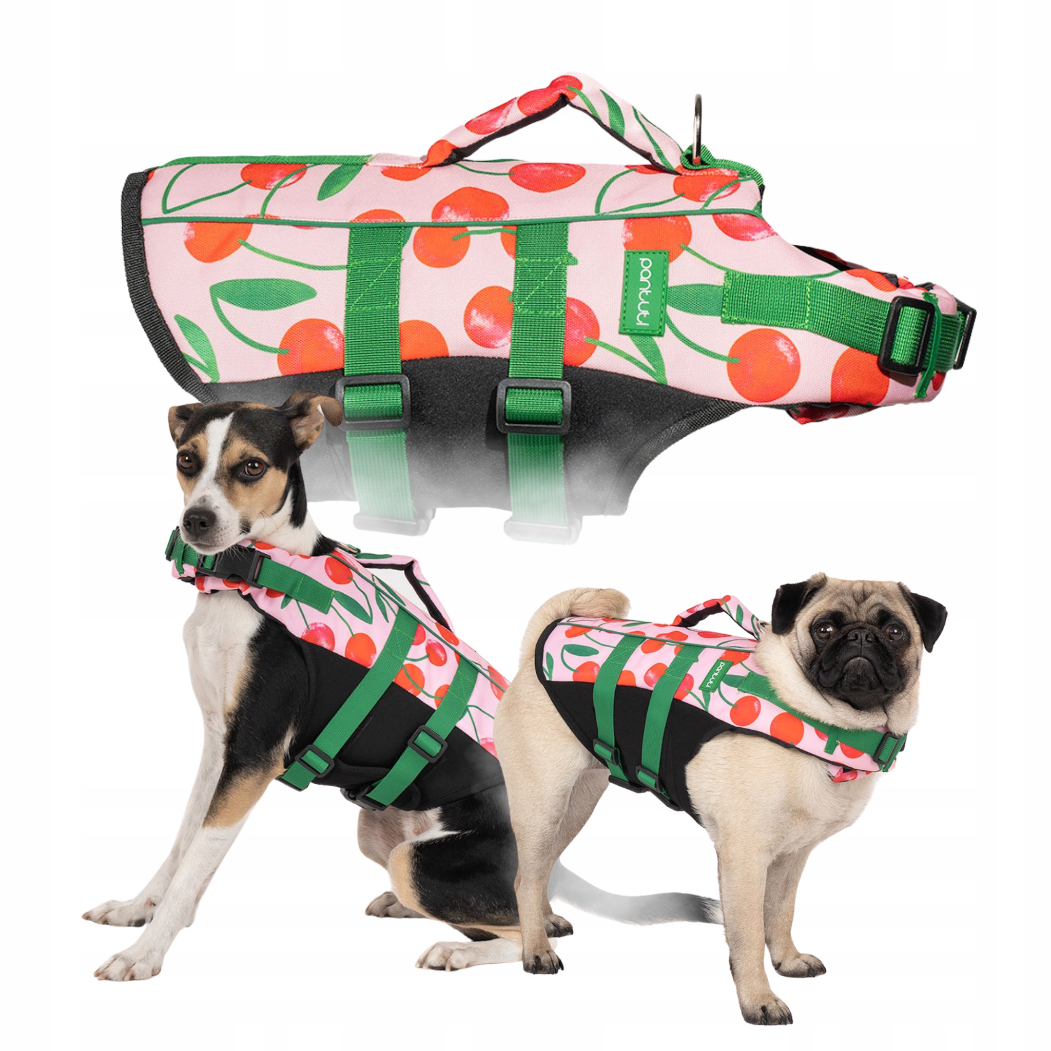 Levně Kapok záchranná vesta do vody pro psa s třešničkami Cherry Pup L