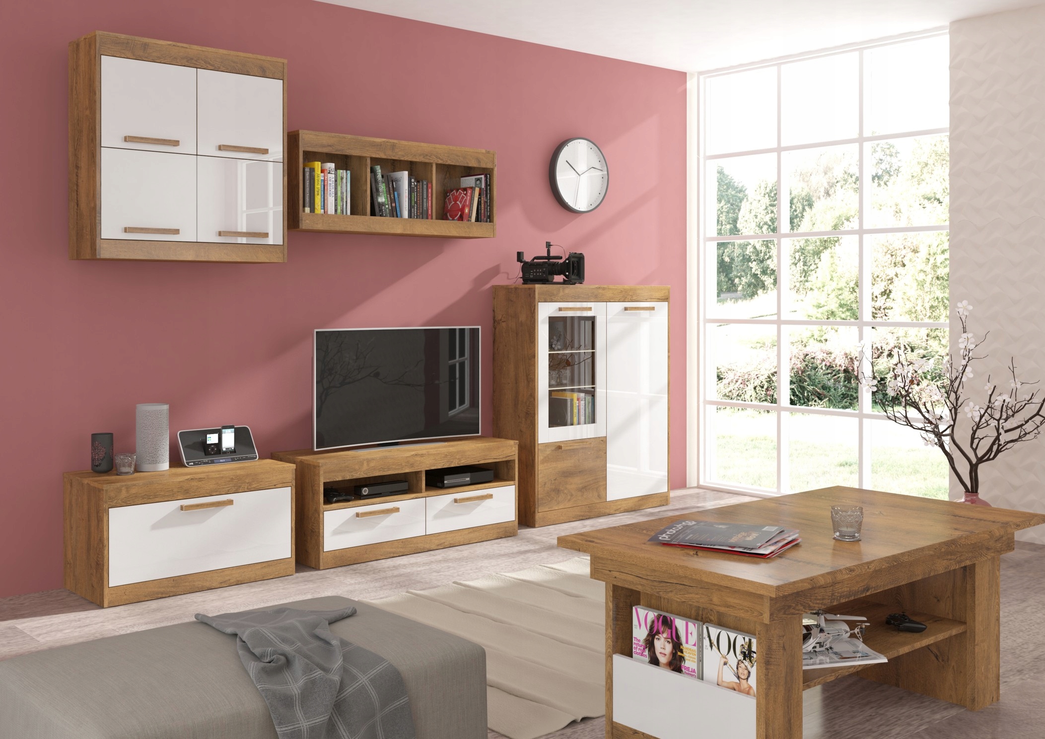 meble EMAX 20 półka dąb burgundzki Kolekcja EMAX