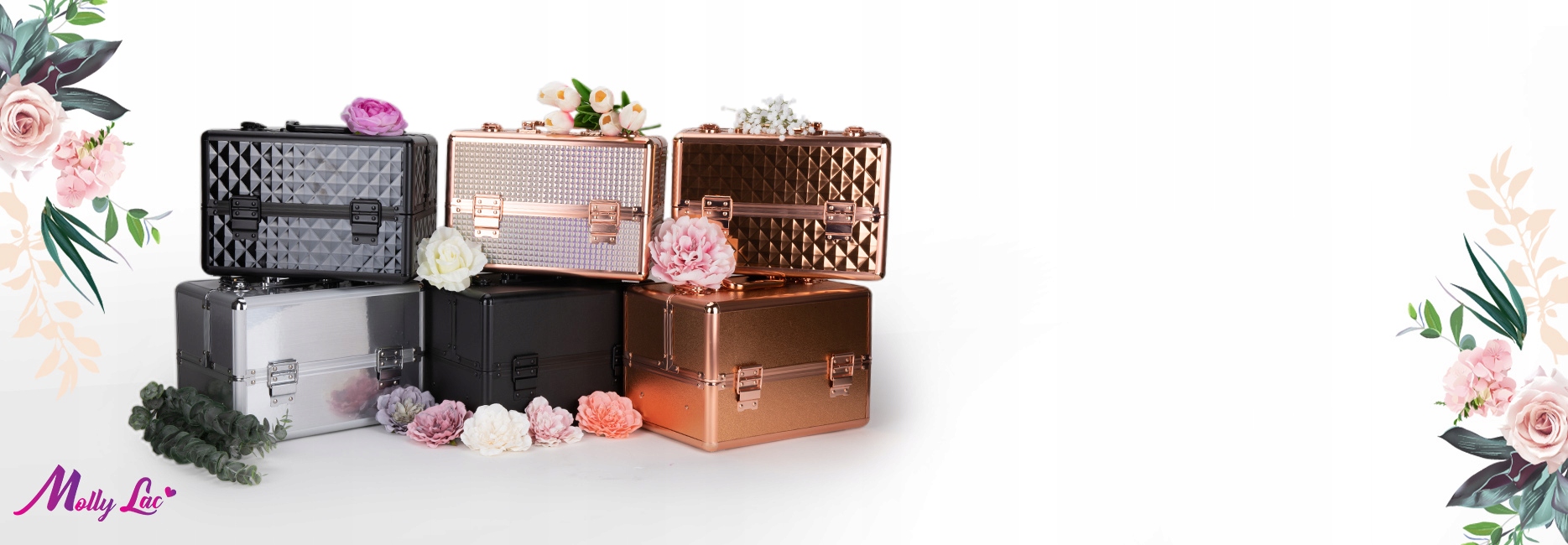 KUFEREK NA KOSMETYKI LAKIERY ORGANIZER KOSMETYCZNY WALIZKA M Głębokość produktu 20 cm