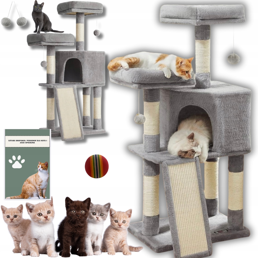 Levně Nízký škrabák, vysoké škrabadlo, pelíšek, škrabací sloupek, věž Yaheetech