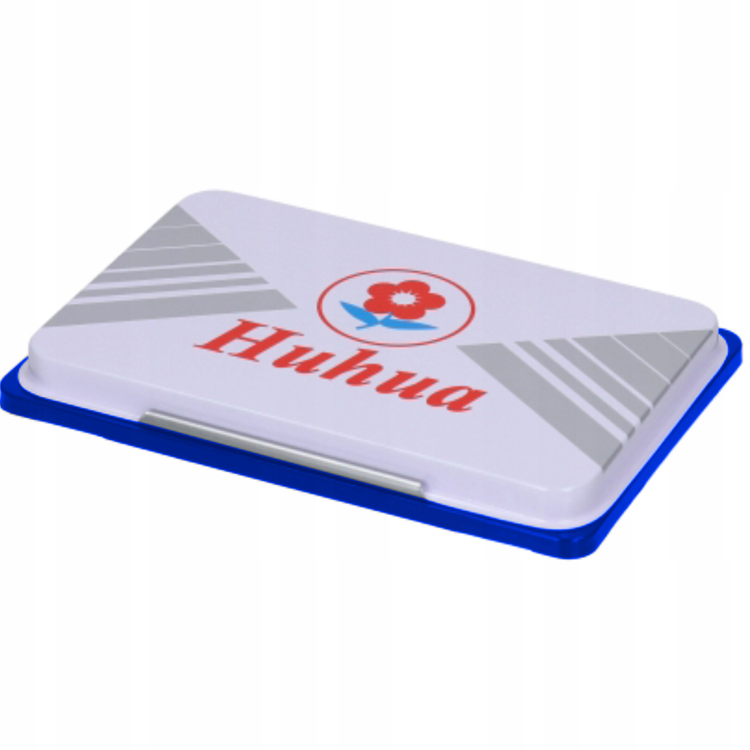 PODUSZKA DO STEMPLI PIECZĄTEK Z TUSZEM 110X70MM METALOWA NIEBIESKA Stan opakowania oryginalne