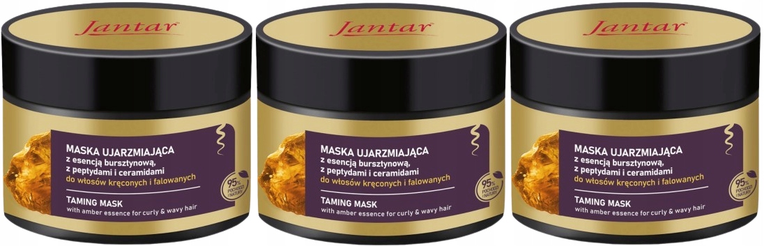 3 x Jantar Zklidňující maska 200 Ml Ceramidy Peptidy Eliminuje žluté tóny