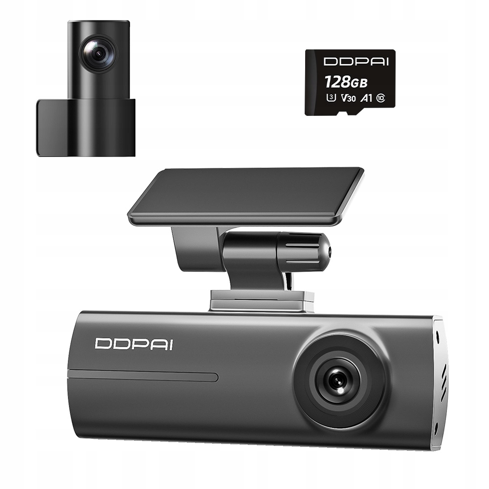 Videorekordér Ddpai N1 Dual Automobilová 1296P Wifi Zadní +128GB