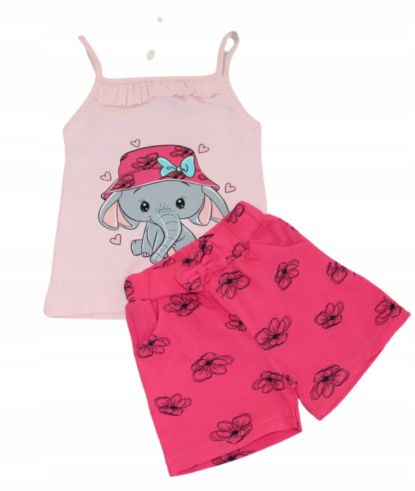 

Komplet Top Spodenki Słoń Kwiatki 104