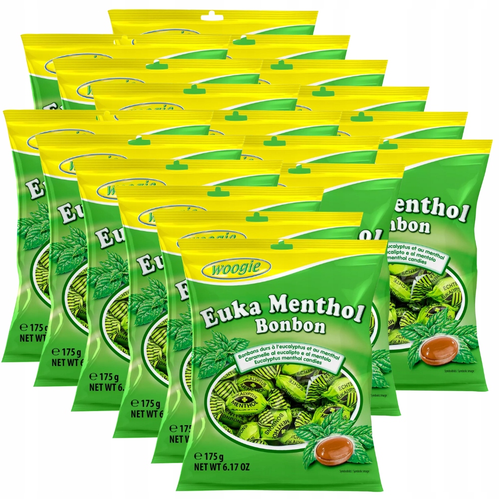 Levně Woogie Bonbóny Mátově eukalyptové 18x175 g