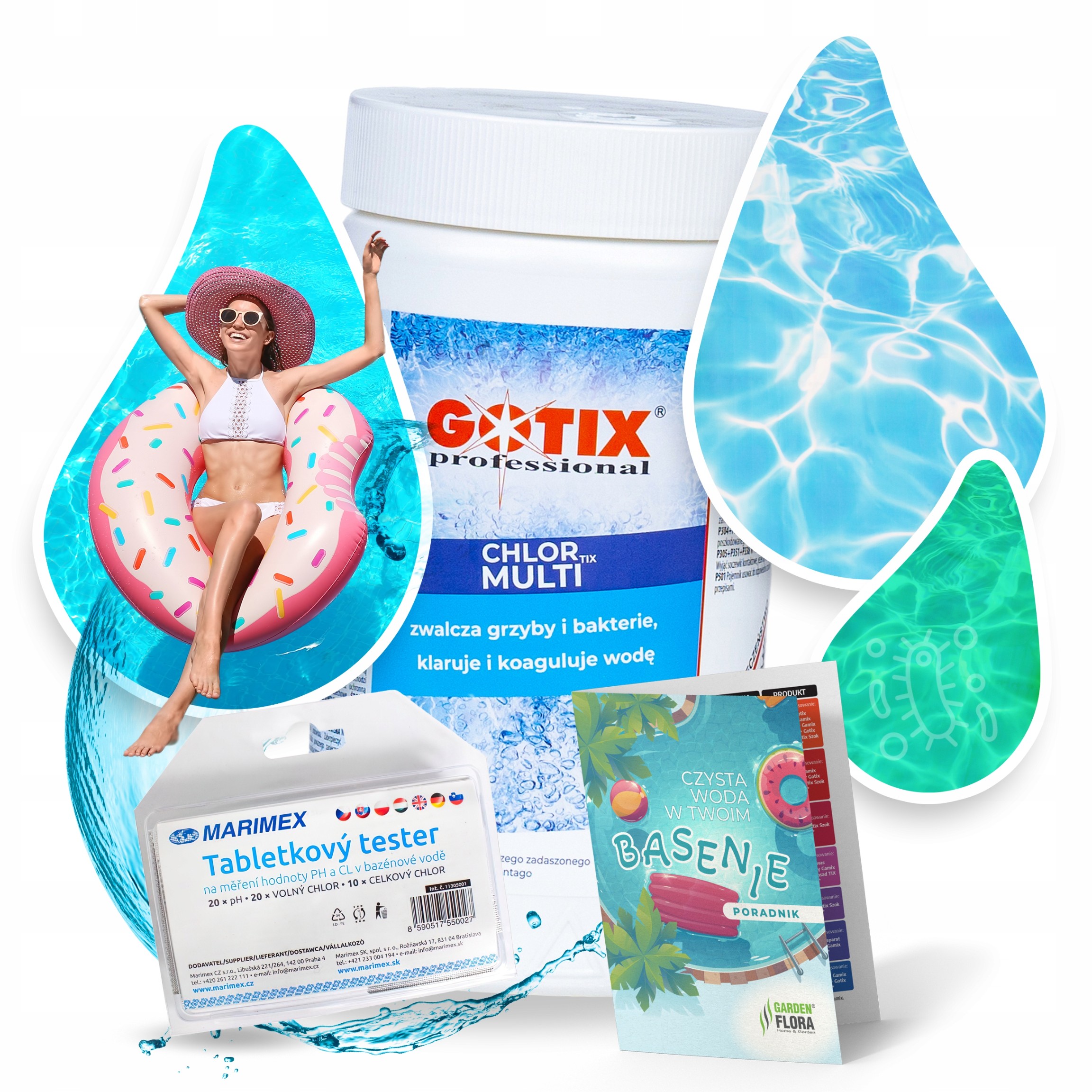 Tabletki Multifunkcyjne do Basenu chlor Tester pH Wody Basenowe