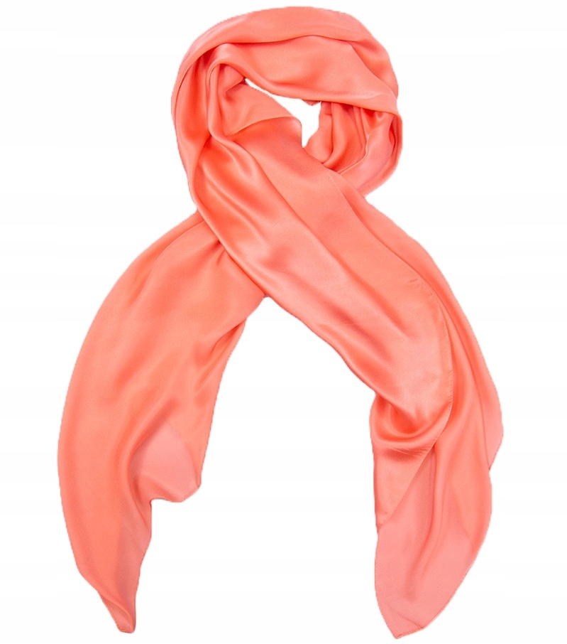 Šála Dámská Elegantní Hedvábná 55 x 175 cm Velká Korálová Módní Měkká