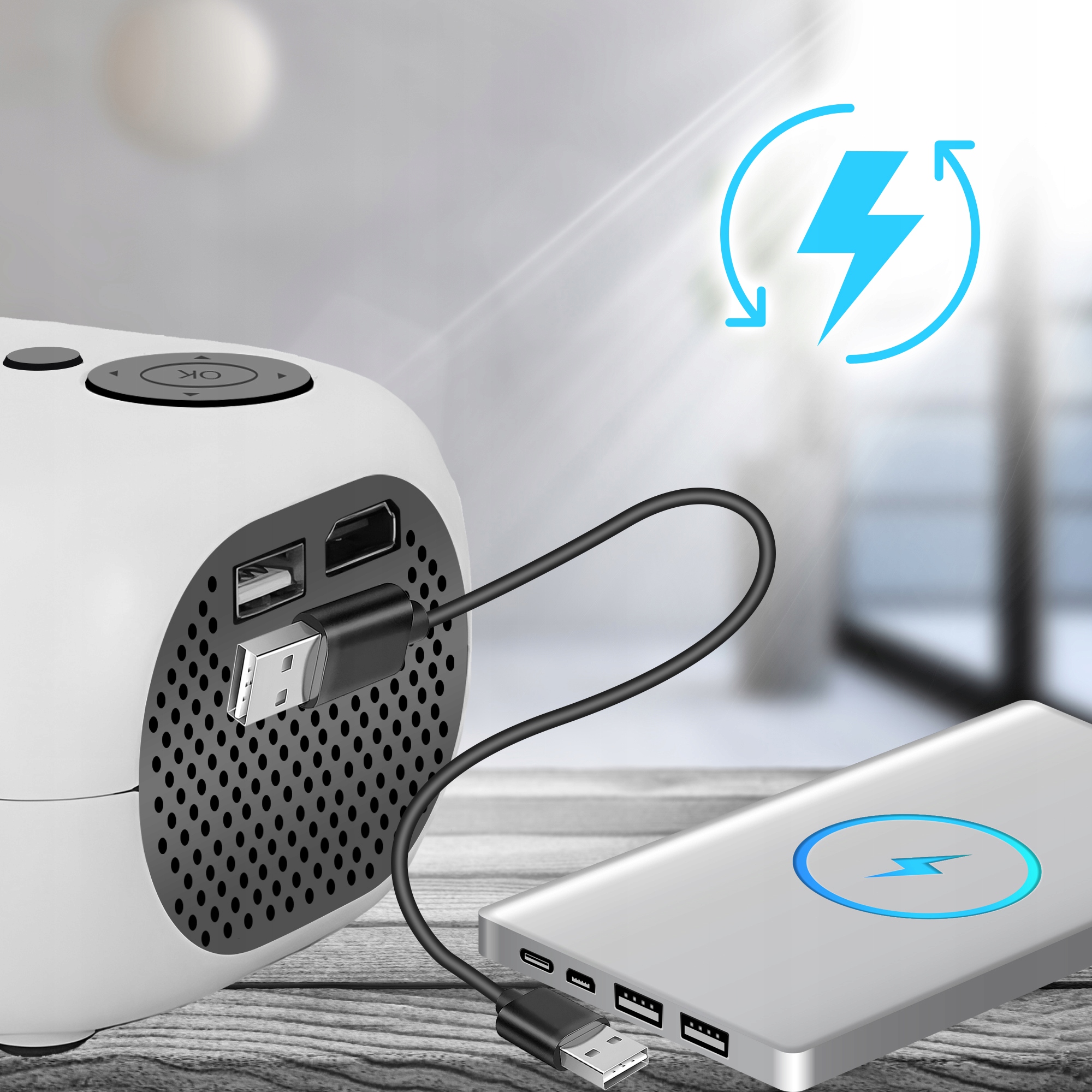 Rzutnik Mini Projektor Przenośny Wysoka Jakość Wyświetlanego Obrazu Full HD Model Mini