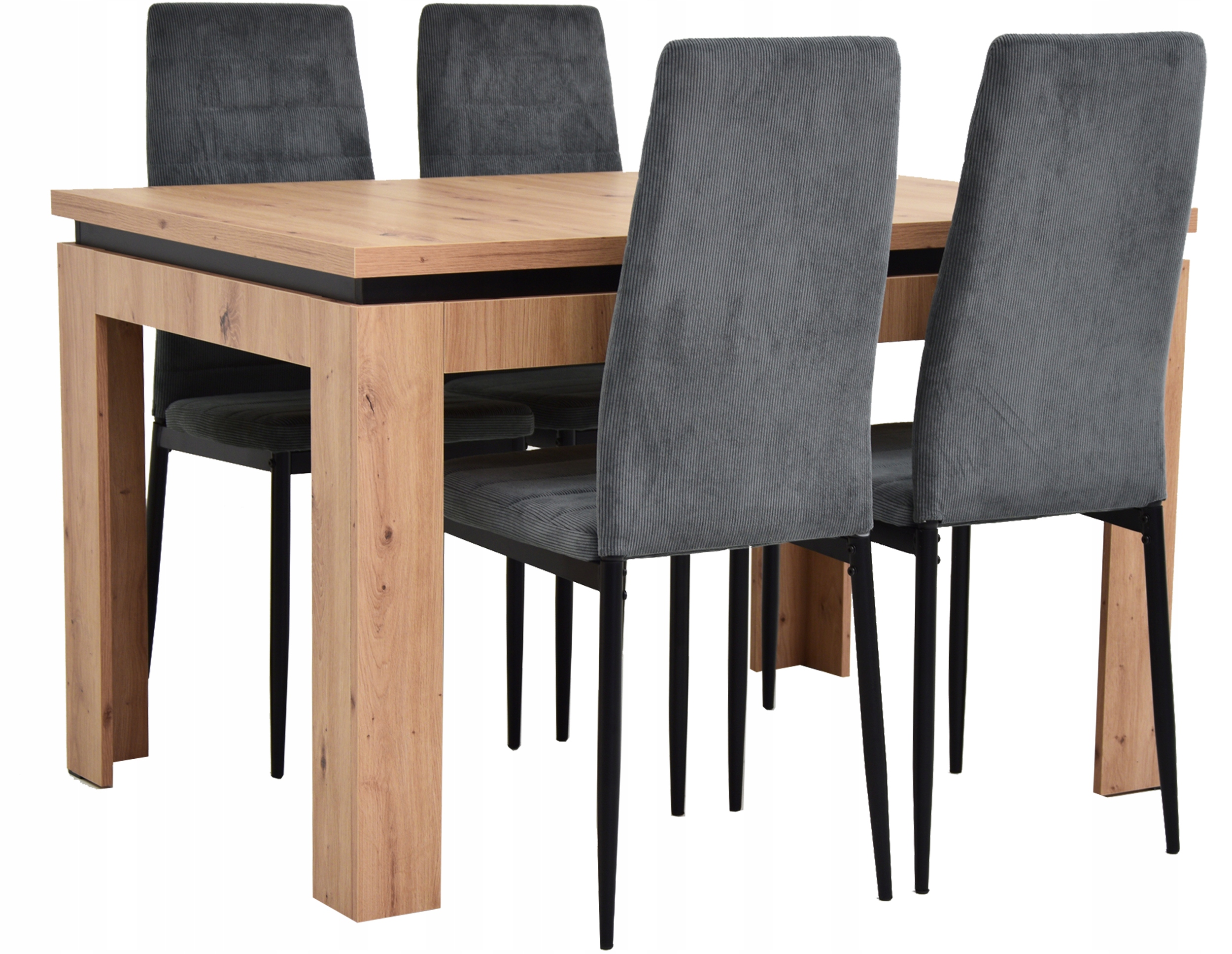 

Rozkładany stół 80x120/160 4 Tapicerowane krzesła