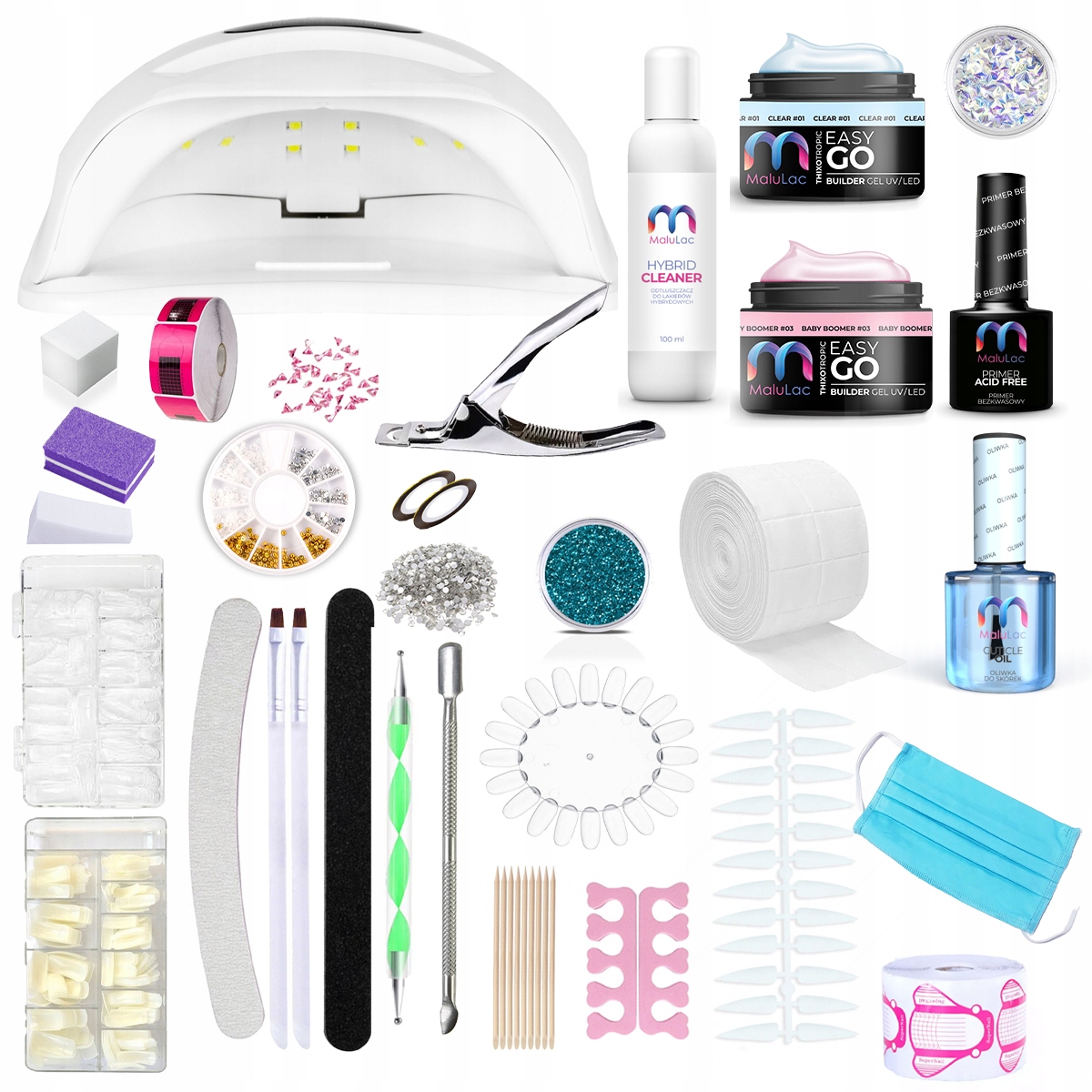 Zestaw budujący paznokcie 2x żel 12g MaluLac LAMPA
