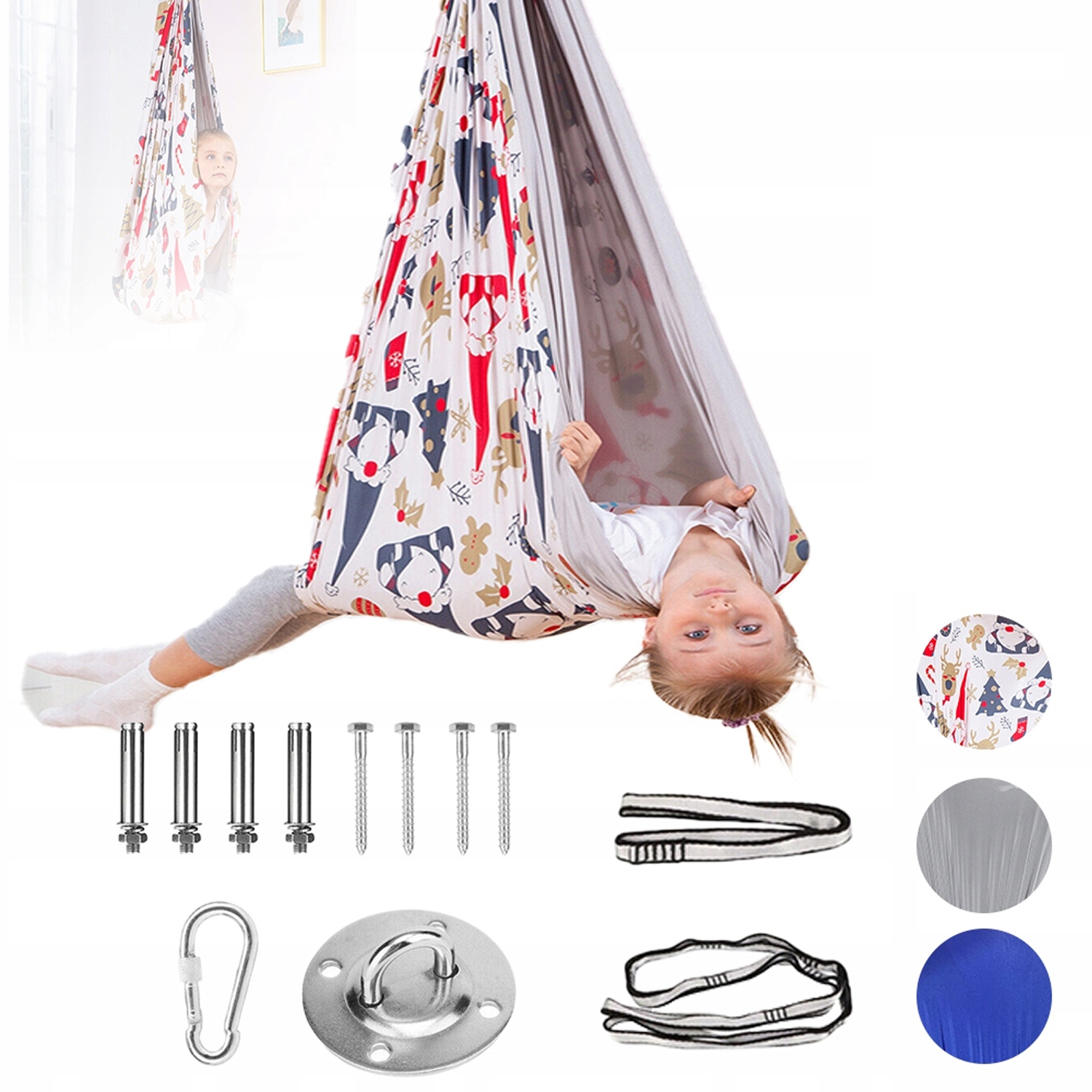 HUŚTAWKA SENSORYCZNA DZIECIĘCA HAMAK HUŚTAWKA TERAPEUTYCZNA 280CM