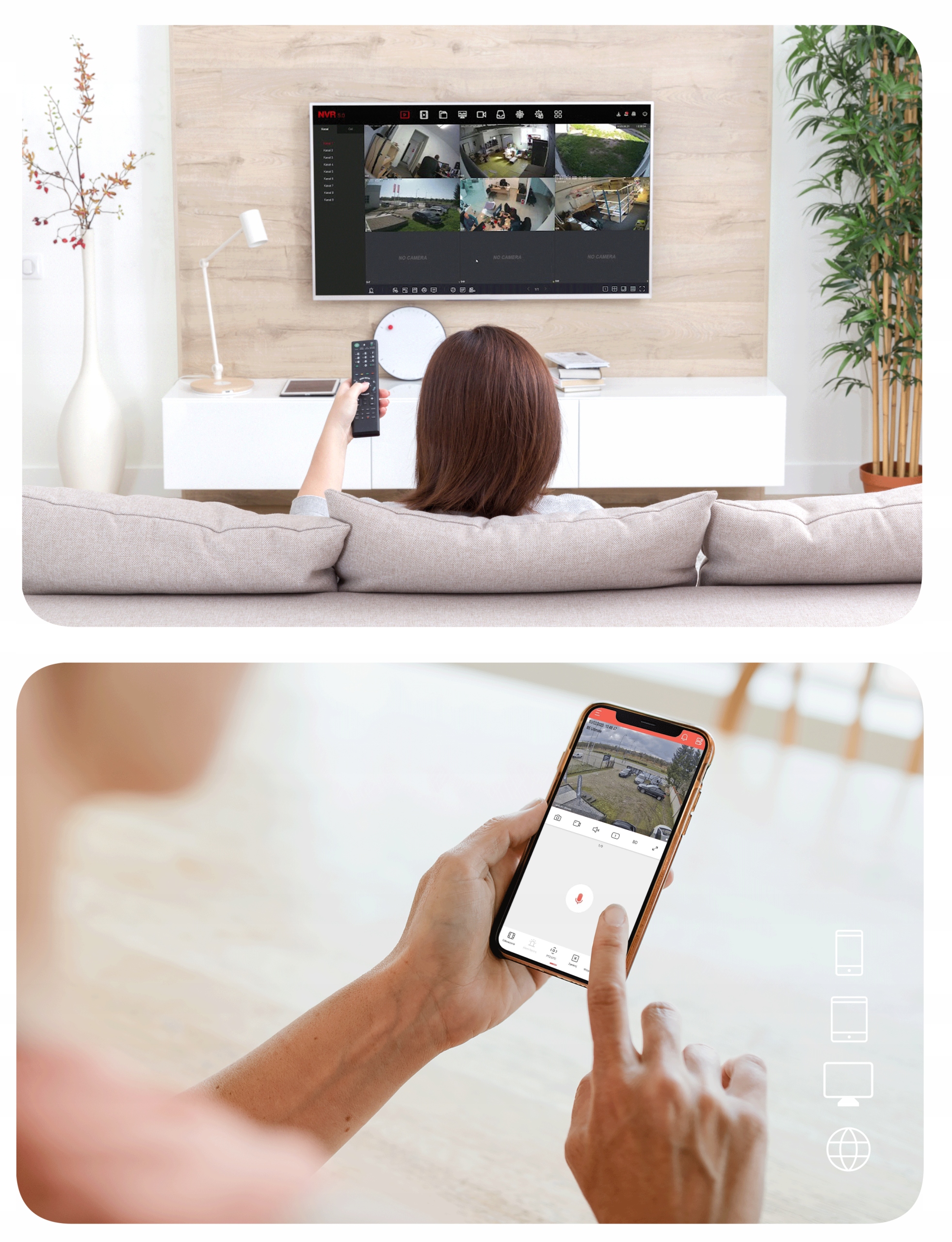 Kamera IP do Monitoringu PoE 5MPx 2.8mm + AUDIO, IP67 Kopułowa Model D5 Biała