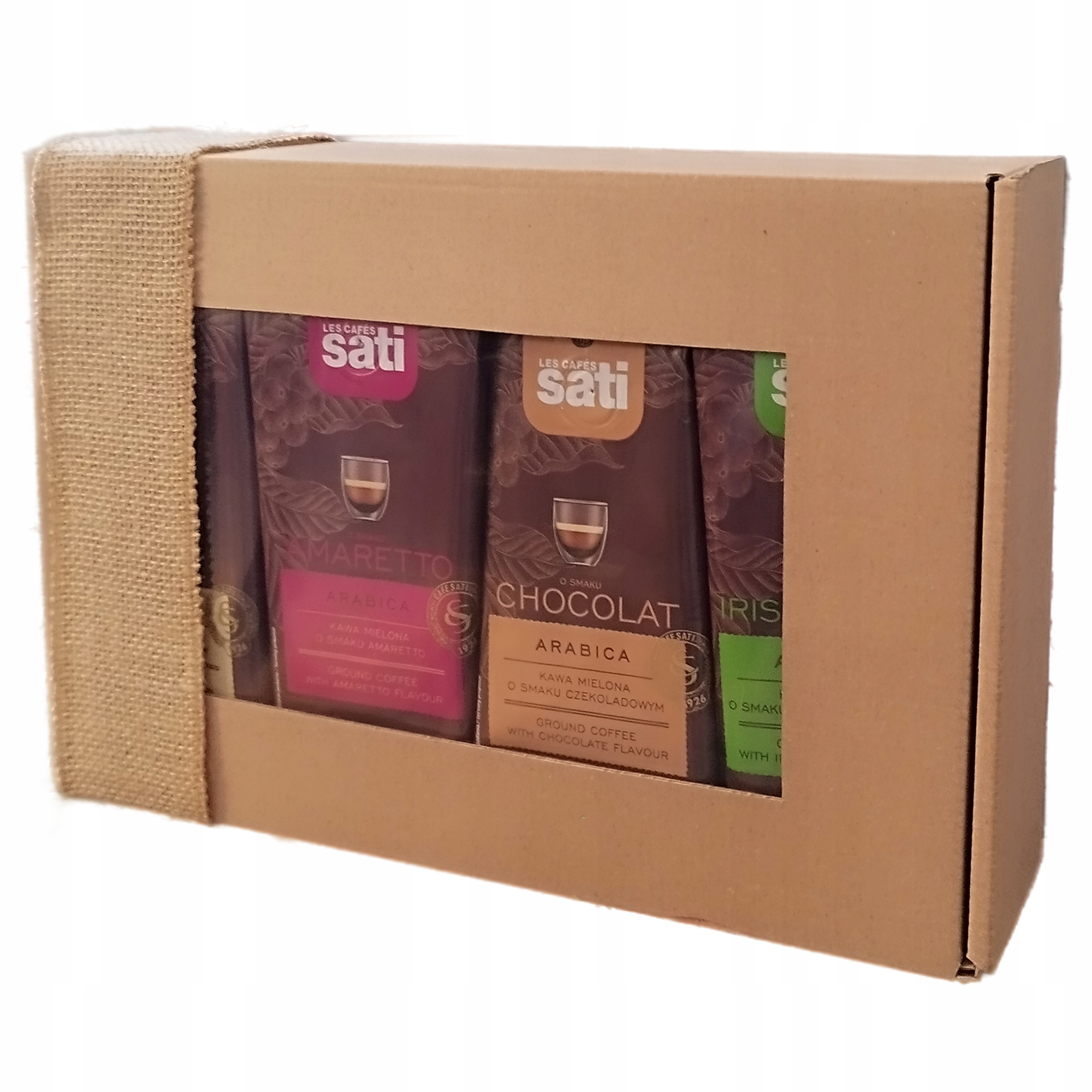 Levně Dárková sada na kávu Sati 4x250 g (chuťové kávy)