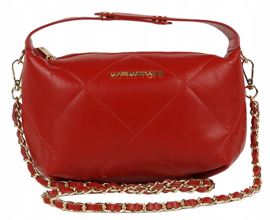 Massimo Contti kabelka přes rameno kufřík přírodní kůže červená