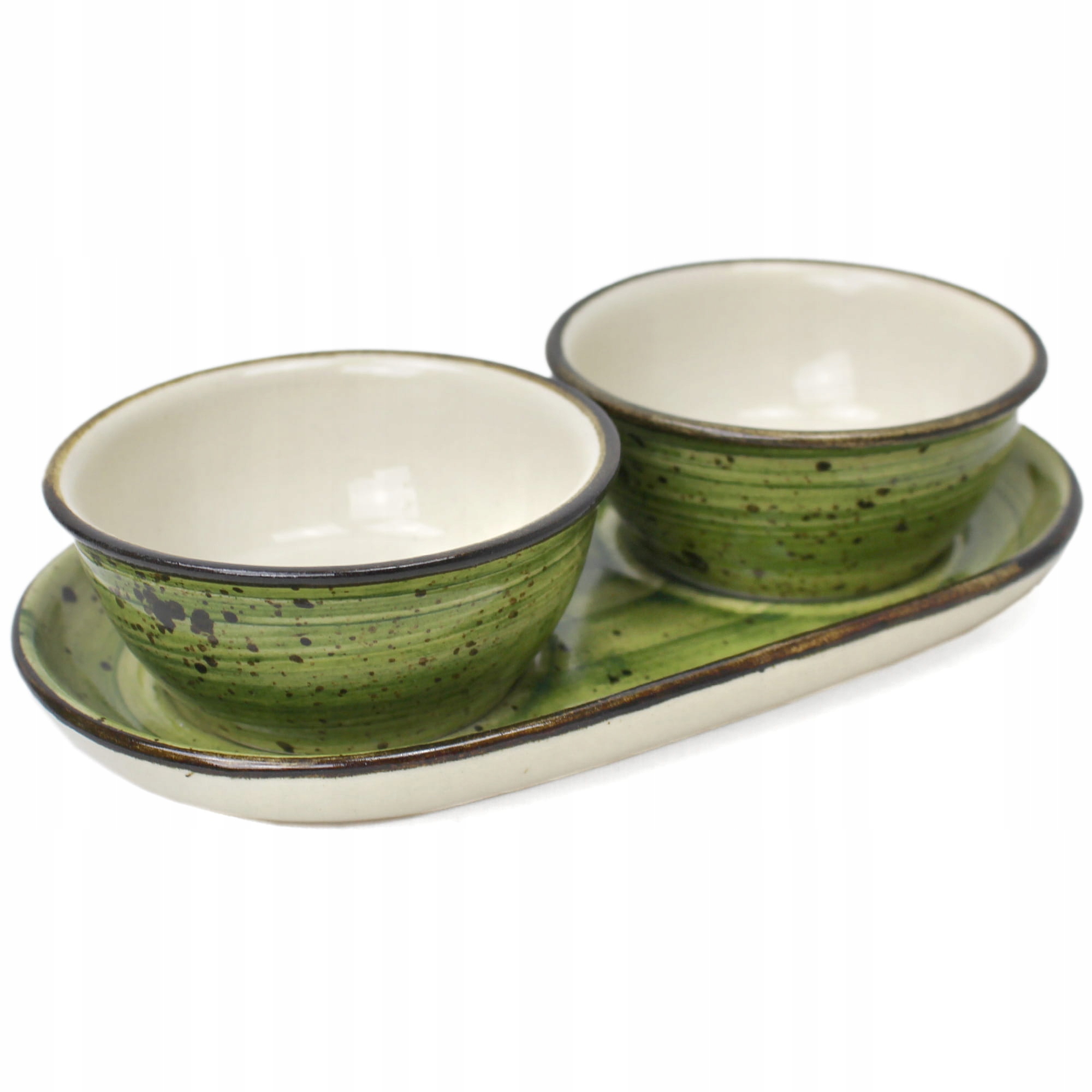 Sada keramických misek na dipy Rustic Green