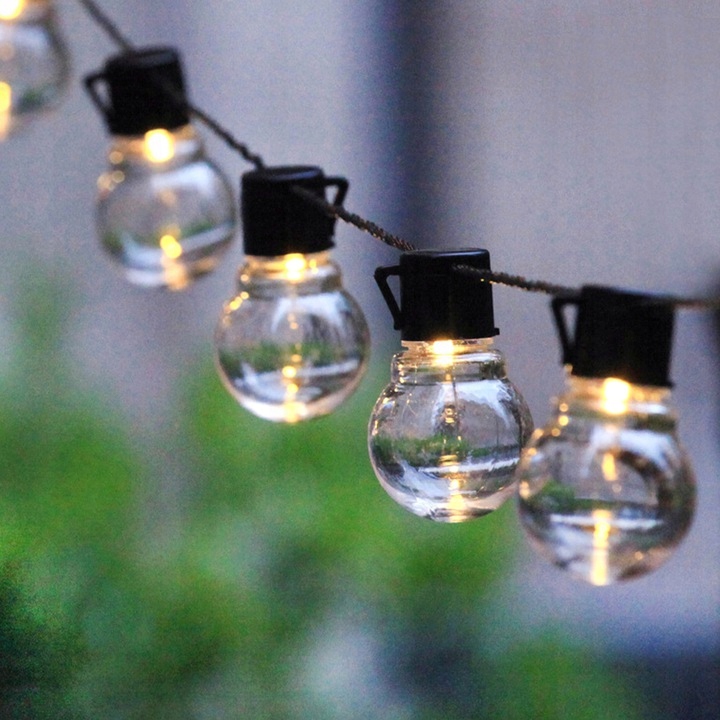 GIRLANDA SOLARNA OGRODOWA LAMPKI KULKI 10 LED Długość 335 cm
