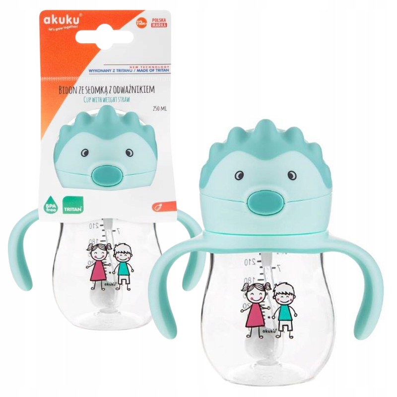

Akuku Bidon Z Obciążoną Słomką Tritan 250 ml 9+
