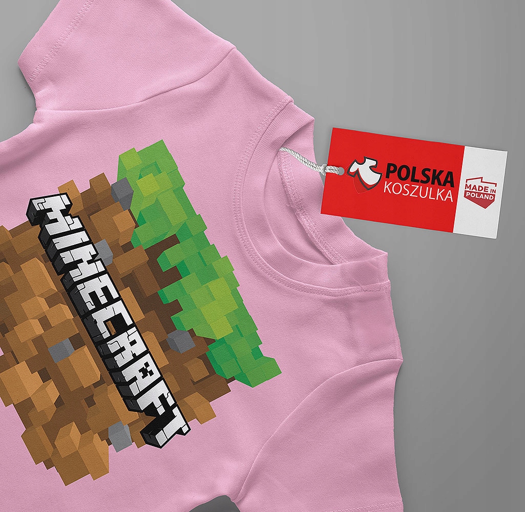KOSZULKA DZIECIĘCA T-SHIRT DLA DZIECKA KOSZULKA MINECRAFT 128 134 JAKOŚĆ Rozmiar S