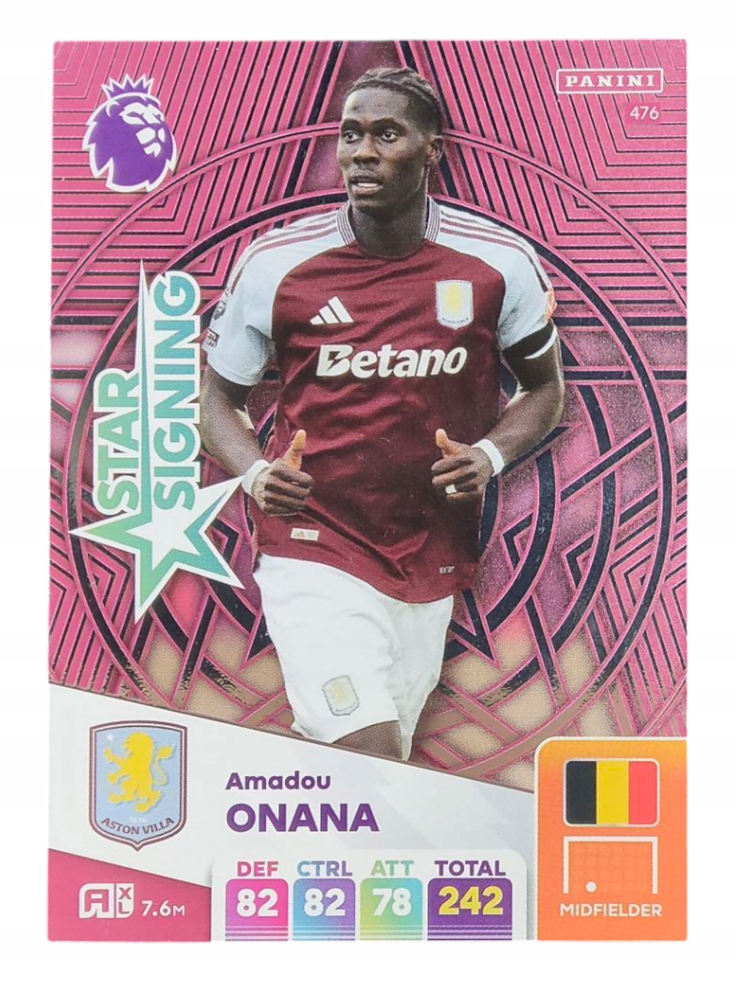Panini Premier League 2025 Star Signing 476 Amadou Onana Aston Villa