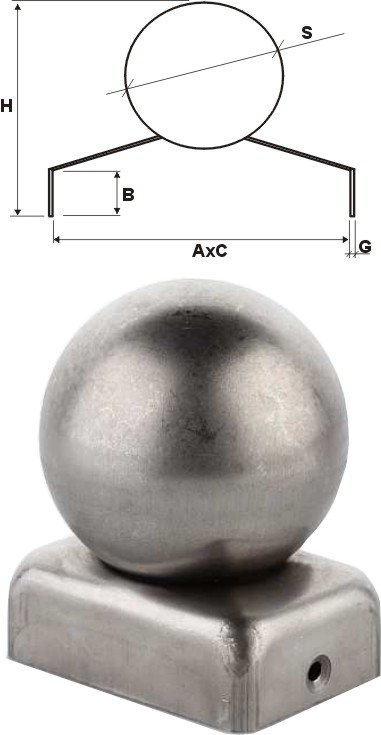 Daszek 60x80 z kulą ogrodzenie słupek panel brama Kolor inny kolor