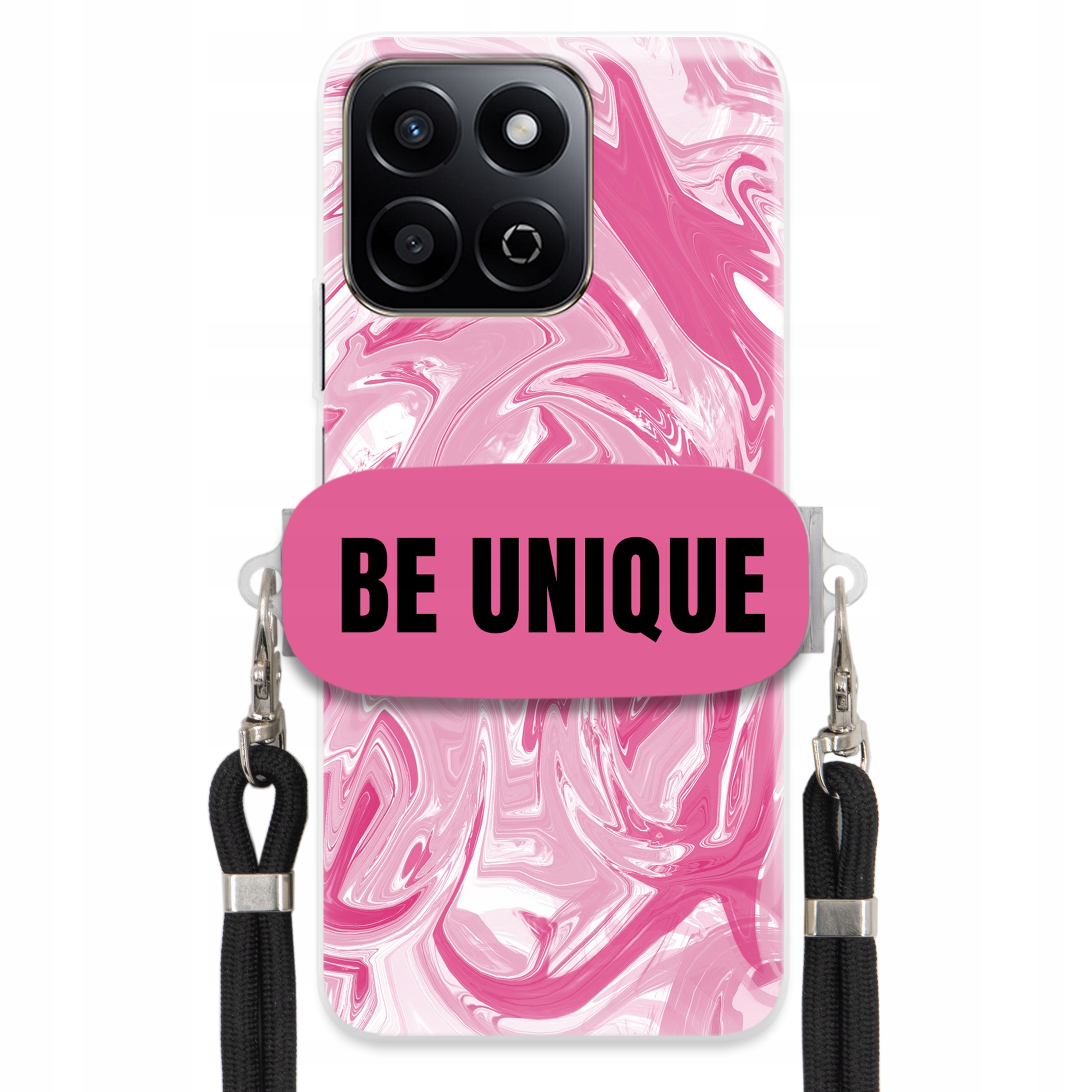 Puzdro pre Honor 200 SMARTCase držiak Šnúrka Čierna Ružová Mramor Unique