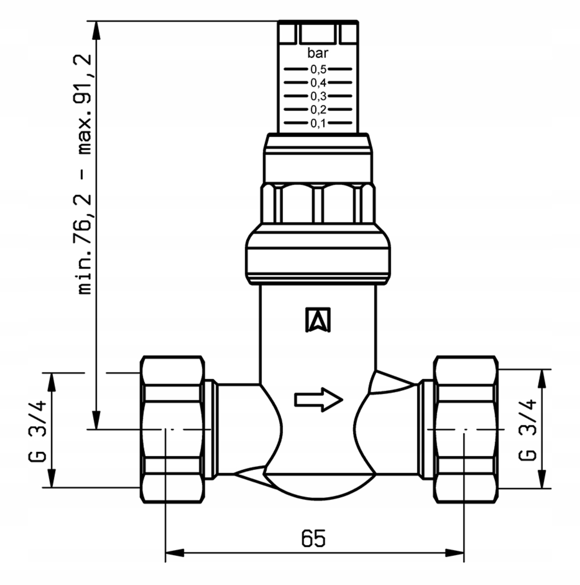 ZAWÓR UPUSTOWY RÓŻNICY CIŚNIEŃ PROSTY AFRISO 3/4 Marka AFRISO