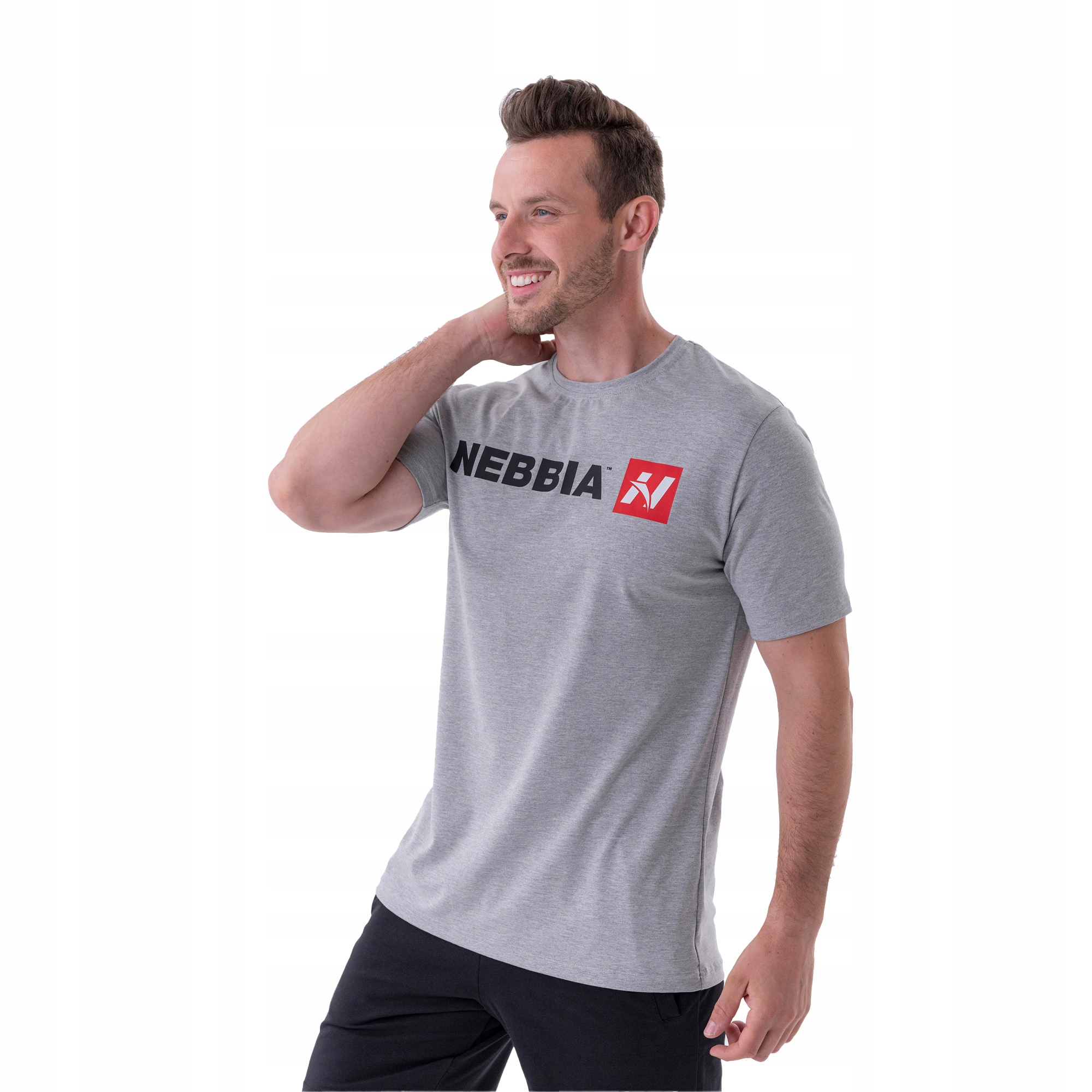 Koszulka treningowa męska Nebbia Red "n" light grey XXL