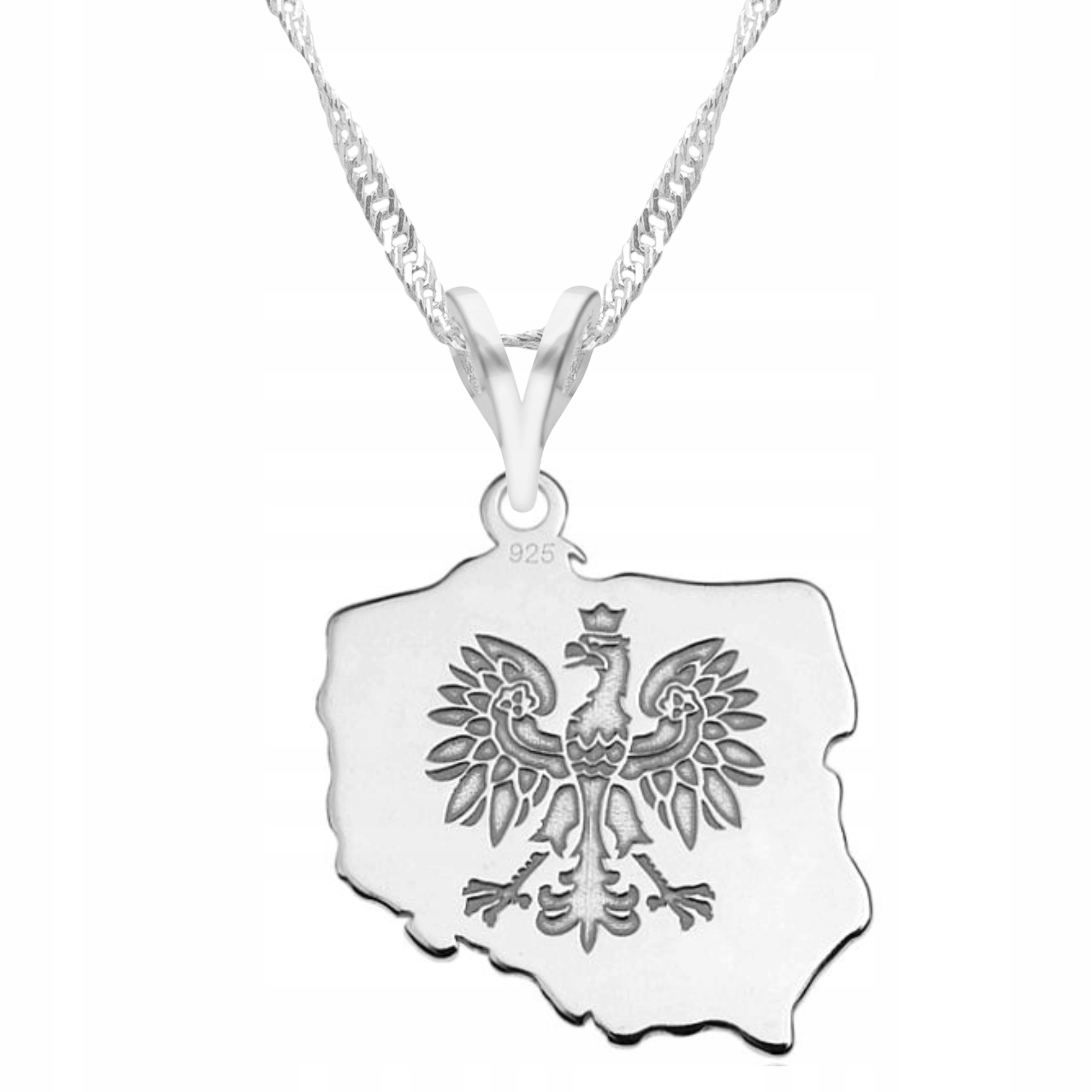 Stříbrný řetízek náhrdelník 925 Polsko Znak Orel