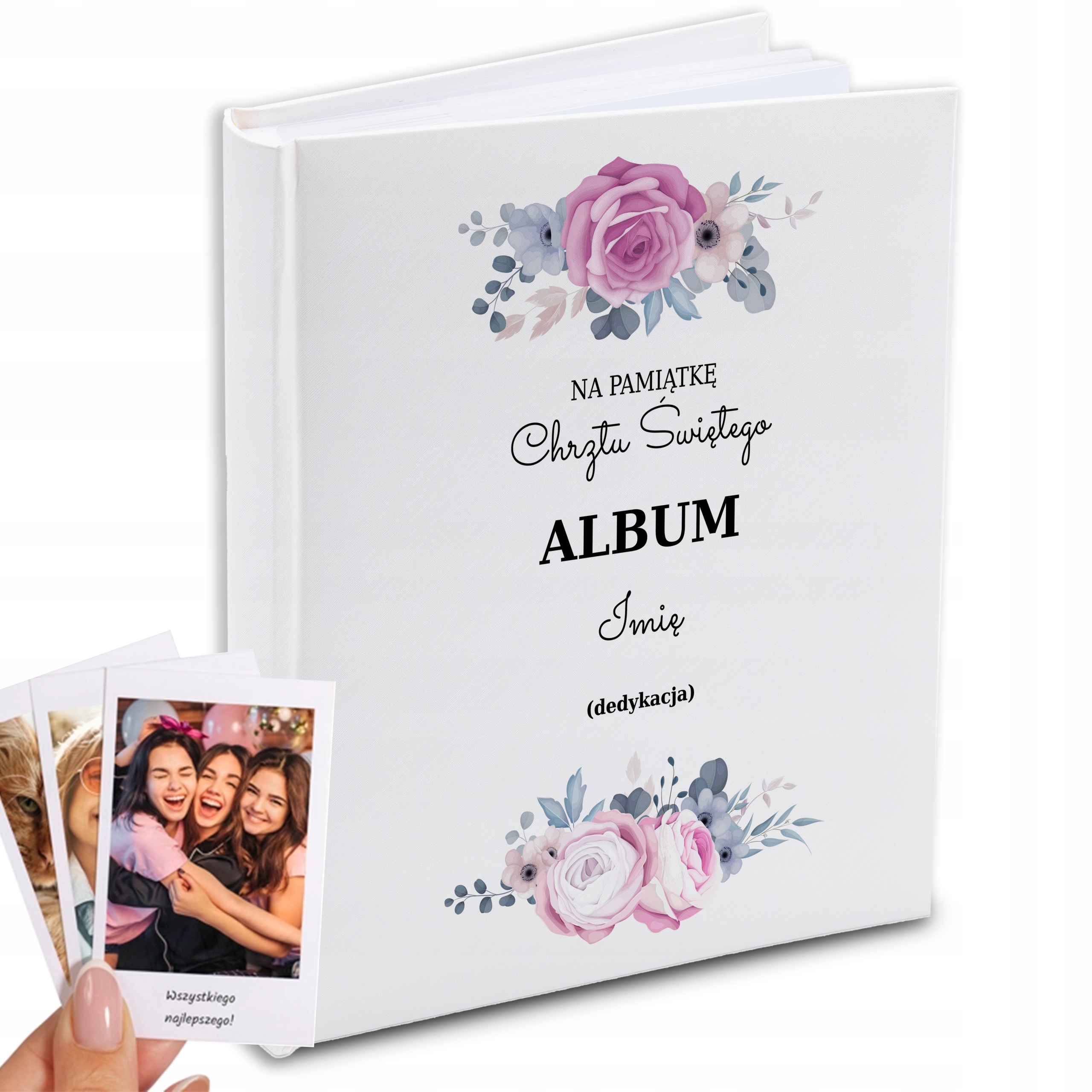 Album pro dítě na památku svatého křtu Dárek Bílý s kapsami
