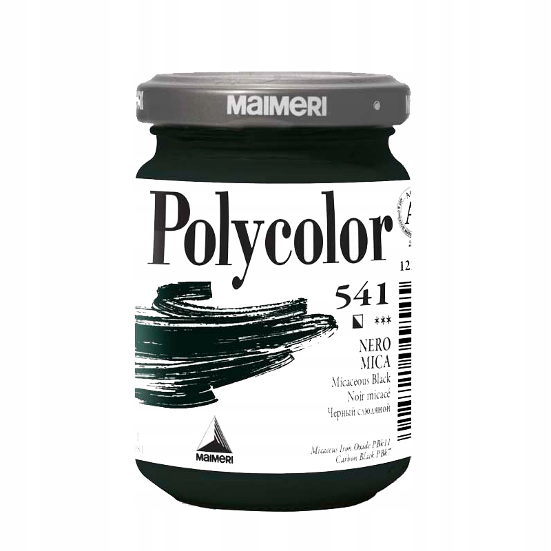 FARBA AKRYLOWA POLYCOLOR 140ML 541 MICACEOUS BLACK Kolor czarny