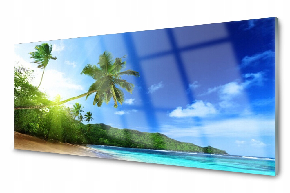 

Panel szklany do kuchni Plaża Morze Palma 125x50