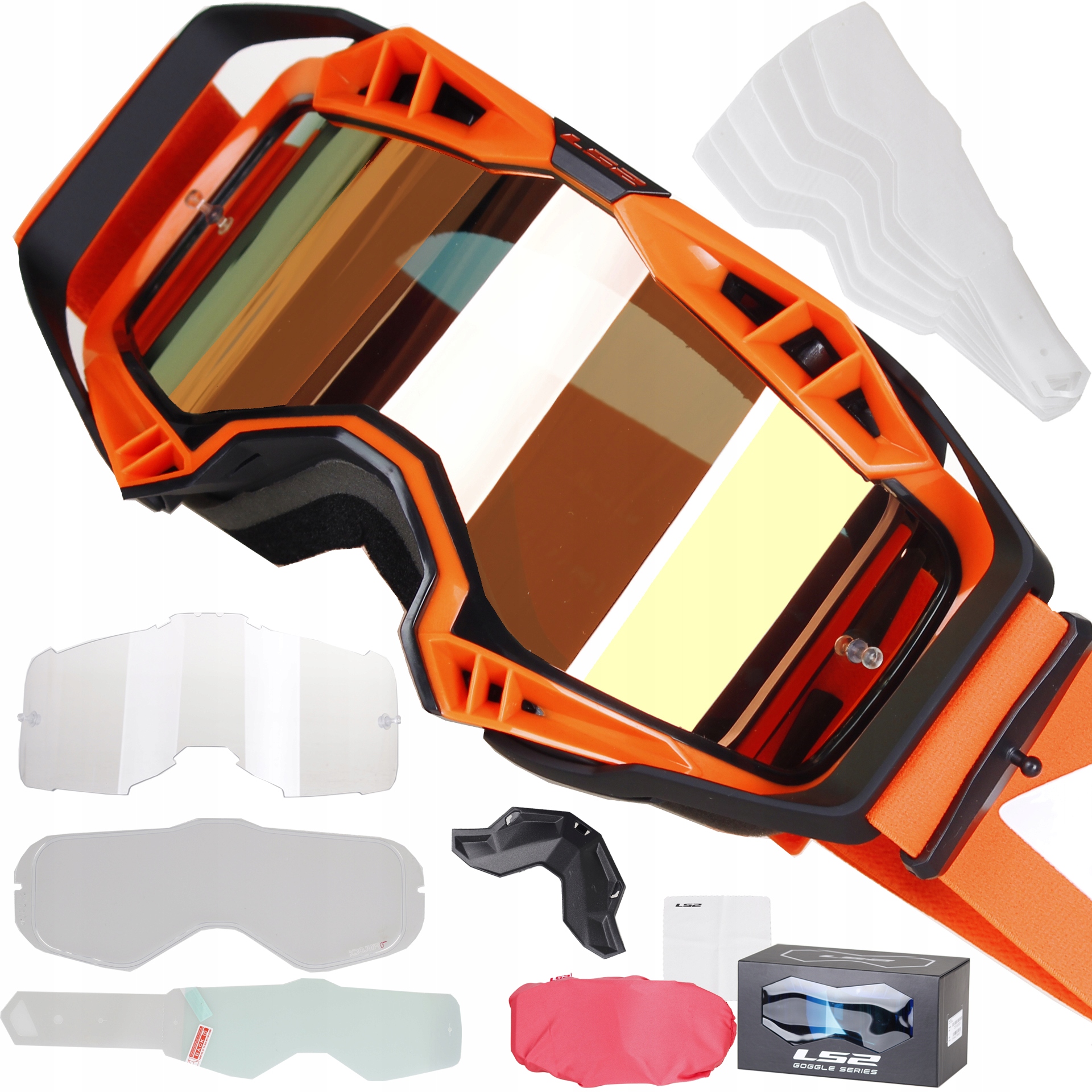 

LS2 Aura Pro Orange gogle atv Pinlock I Zrywki